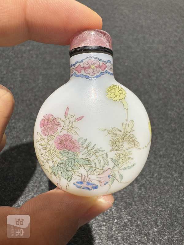 清 料胎牵牛花鼻烟壶 - 图4